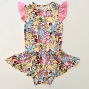 Little Snuggles Bamboo Disney Royal Court Flutter Sleeve Twirl Dress Size 2T